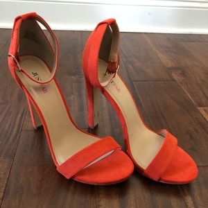 JUST FAB Coral Red Kati Heeled Sandal size 11